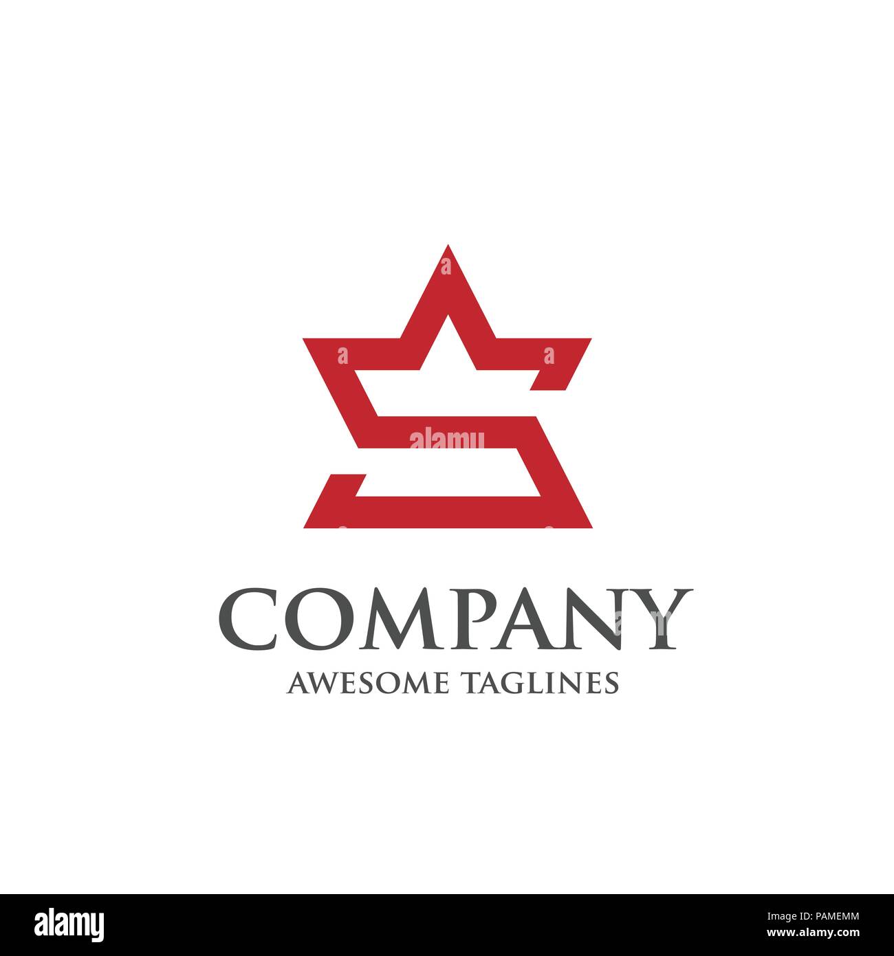 Lettera S logo vettoriale simbolo come a forma di stella. creative lettera S logo a stella Illustrazione Vettoriale