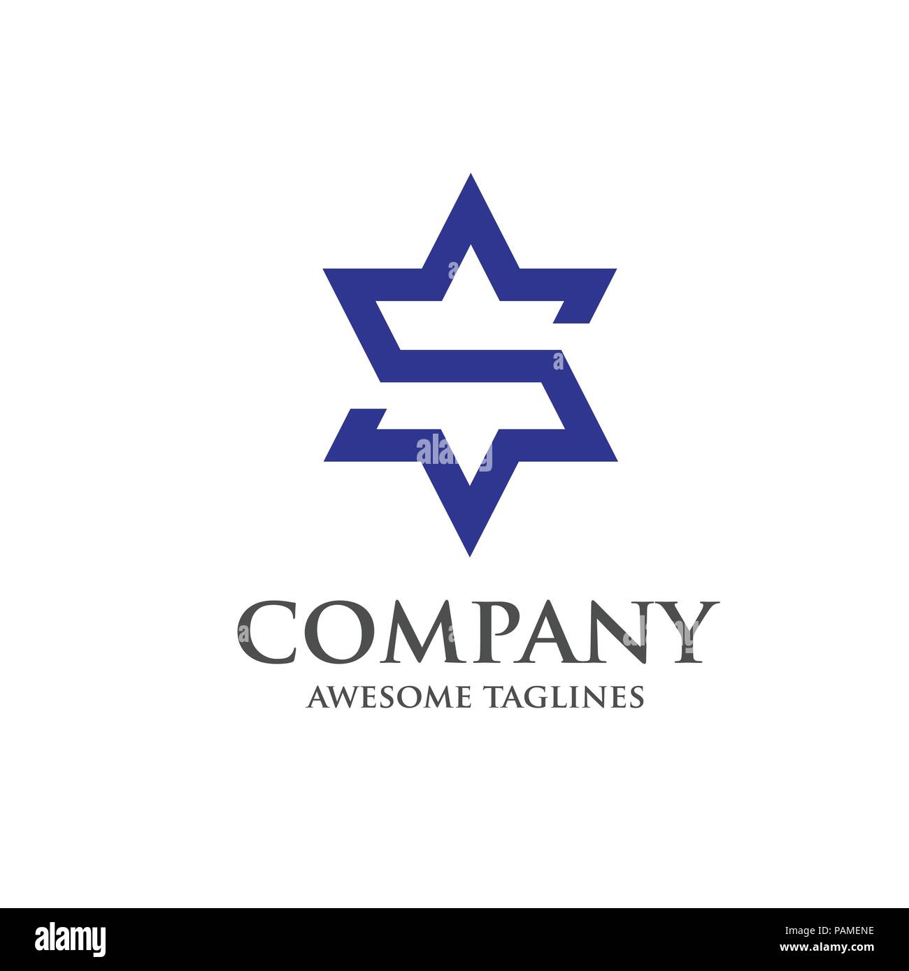 Lettera S logo vettoriale simbolo come a forma di stella. creative lettera S logo a stella Illustrazione Vettoriale