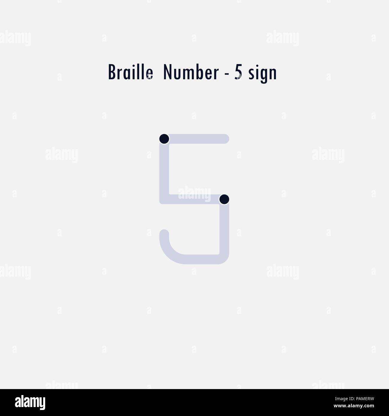 Creative versione inglese di Braille numero elemento di design.I numeri di Braille.alfabeto lettere.classico emblema.elegante alfabeto dinamica lettere.Flat web de Illustrazione Vettoriale