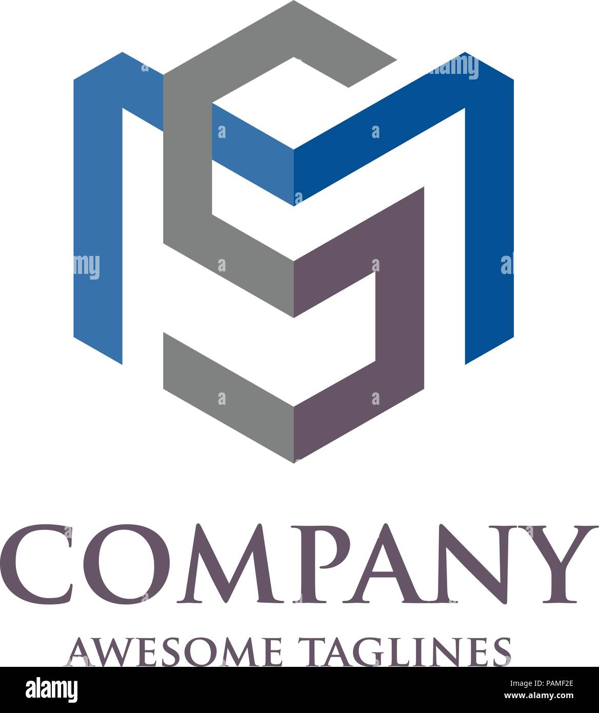 Lettera logo MS, forte elegante concetto di classe, creative lettera modello SM vettore logo Illustrazione Vettoriale