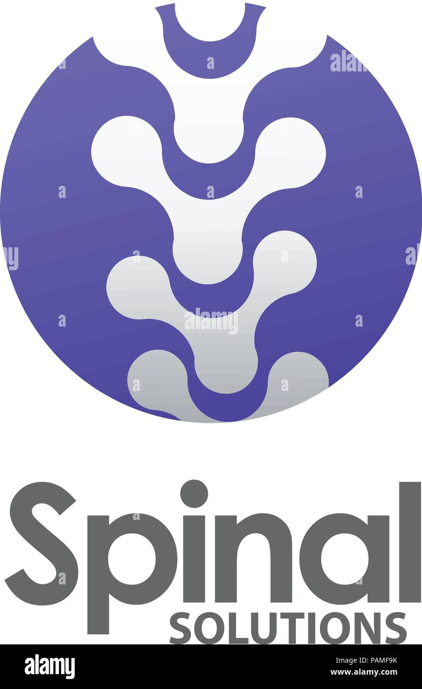 Spinale centro diagnostico concetto di logo, colonna vertebrale dolore Medical Center Illustrazione Vettoriale