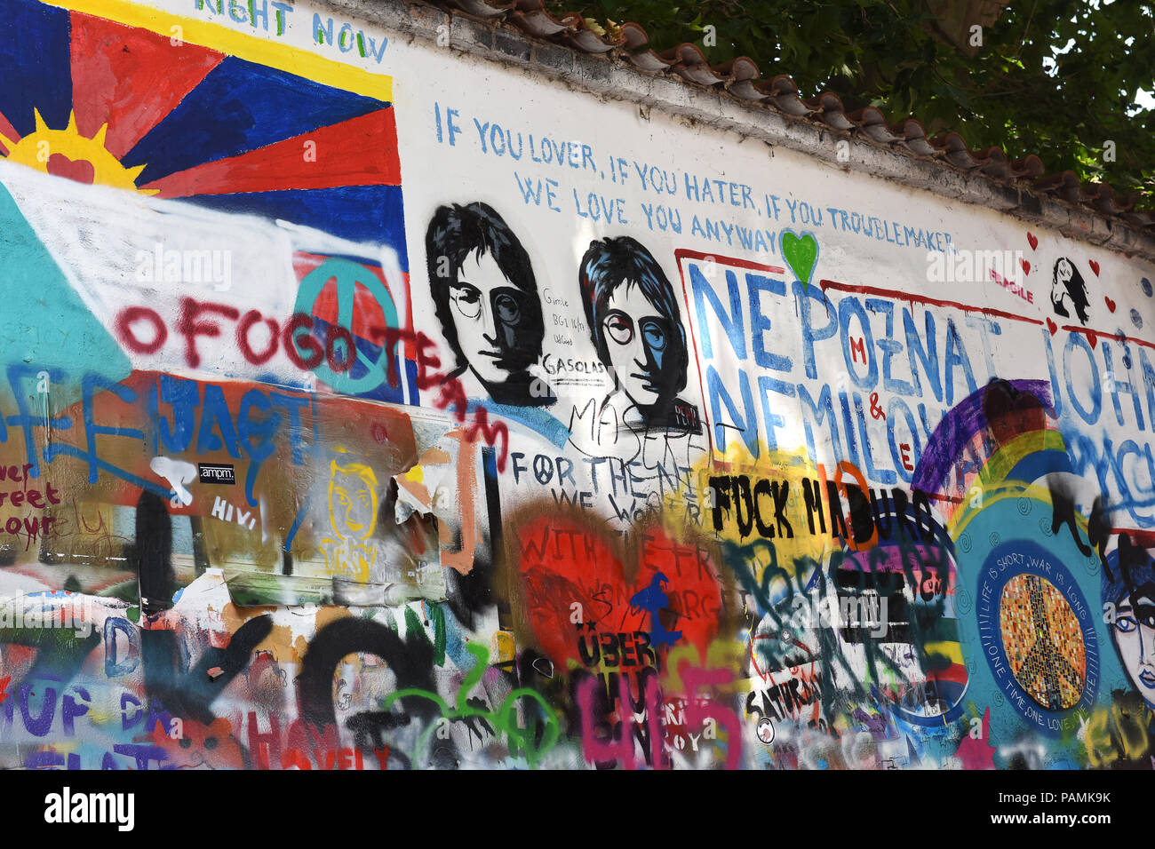 Il muro di John Lennon a Praga Repubblica Ceca 2018 Foto Stock