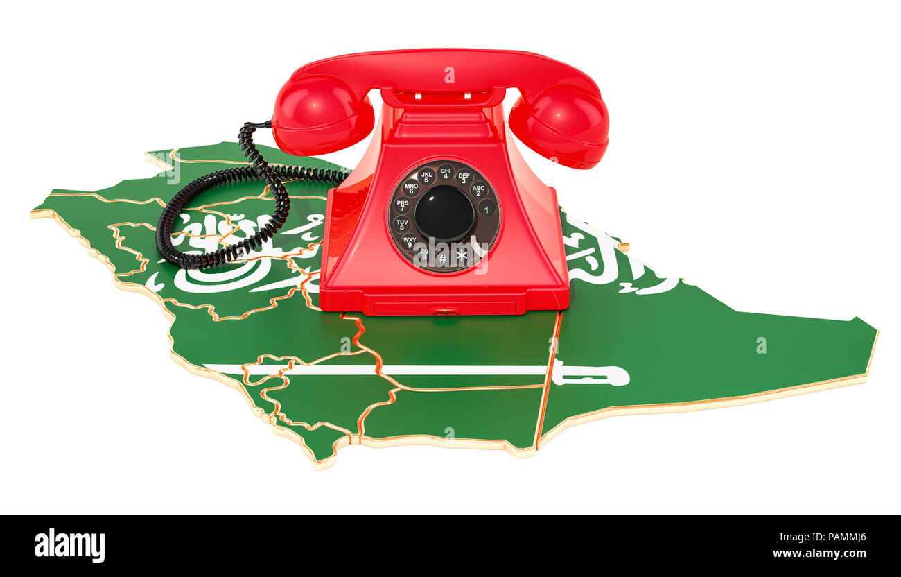 I servizi di comunicazione in Arabia Saudita, rendering 3D Foto Stock