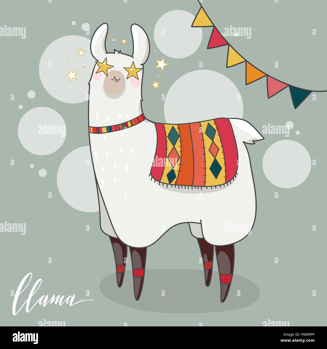 Banner Colorato A Forma Di Lama Con Cactus E Lama Per Feste - 1 Pezzo Con Spago, Decorazione Riutilizzabile Per Pareti E Finestre