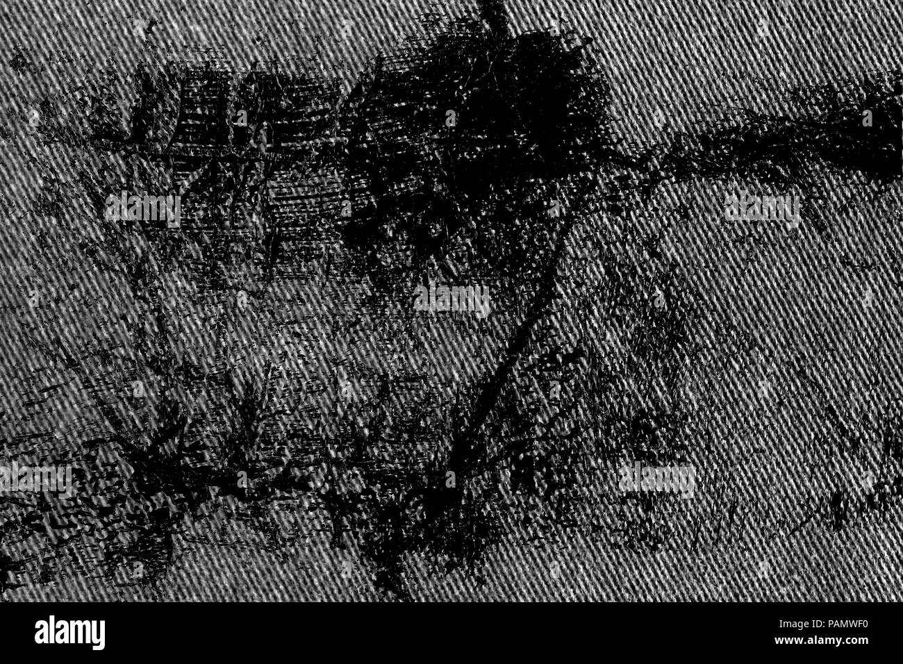 Sporco grunge closeup dettagliata dello sbozzato grungy denim. Vintage grigio scuro jeans, buona per lo sfondo Foto Stock