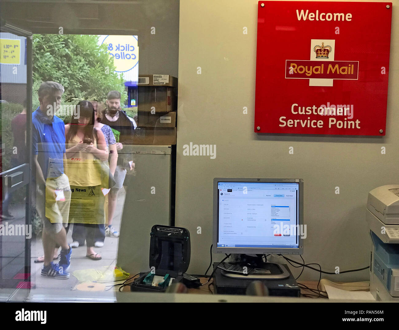 Le code a Warrington Royal Mail ufficio di smistamento, Cheshire, North West England, Regno Unito Foto Stock