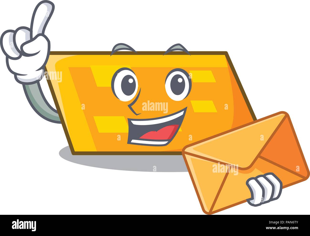 Busta con carattere di parallelogramma in stile cartone animato Illustrazione Vettoriale