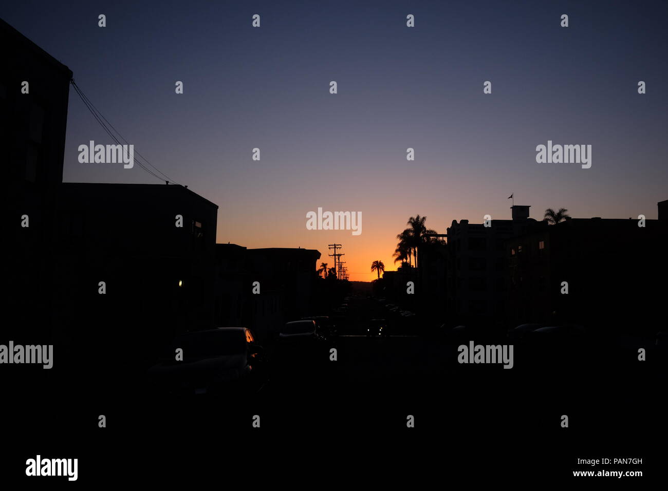Bel tramonto a San Diego, California Foto Stock