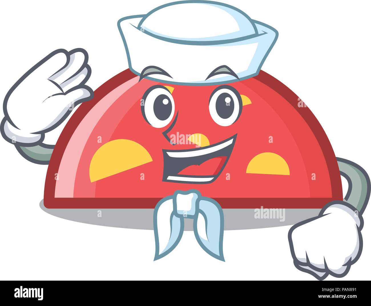 Sailor semicerchio carattere stile cartone animato Illustrazione Vettoriale