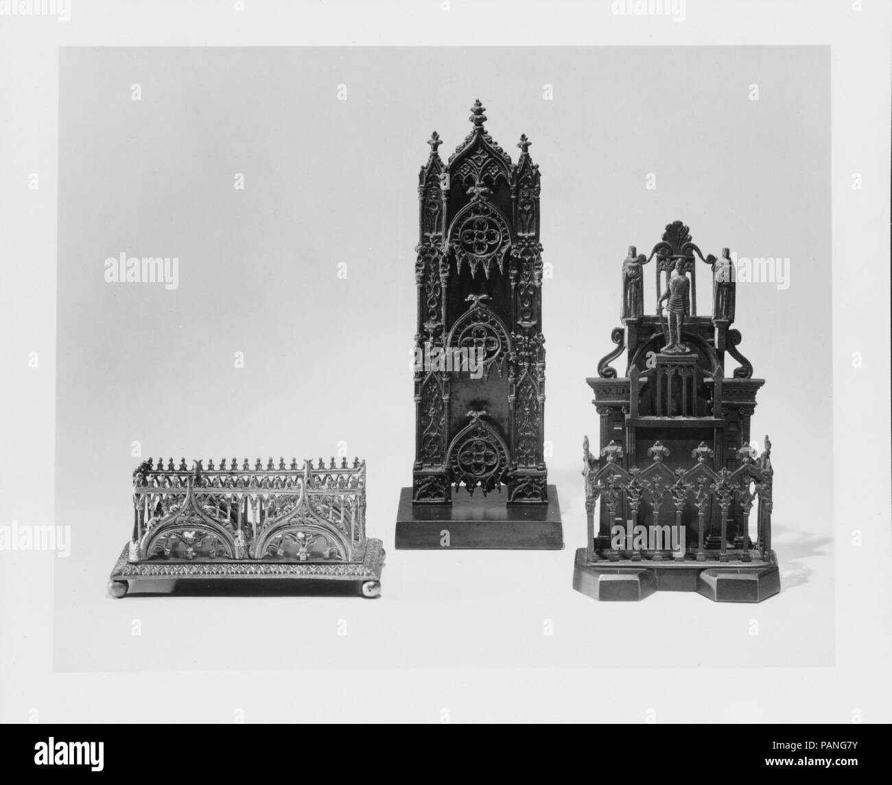 Accessorio di scrivania. Cultura: americano o britannico. Dimensioni: 9 x 5 1/4 x 2 1/4 in. (22,9 x 13,3 x 5,7 cm). Data: 1850. Museo: Metropolitan Museum of Art di New York, Stati Uniti d'America. Foto Stock