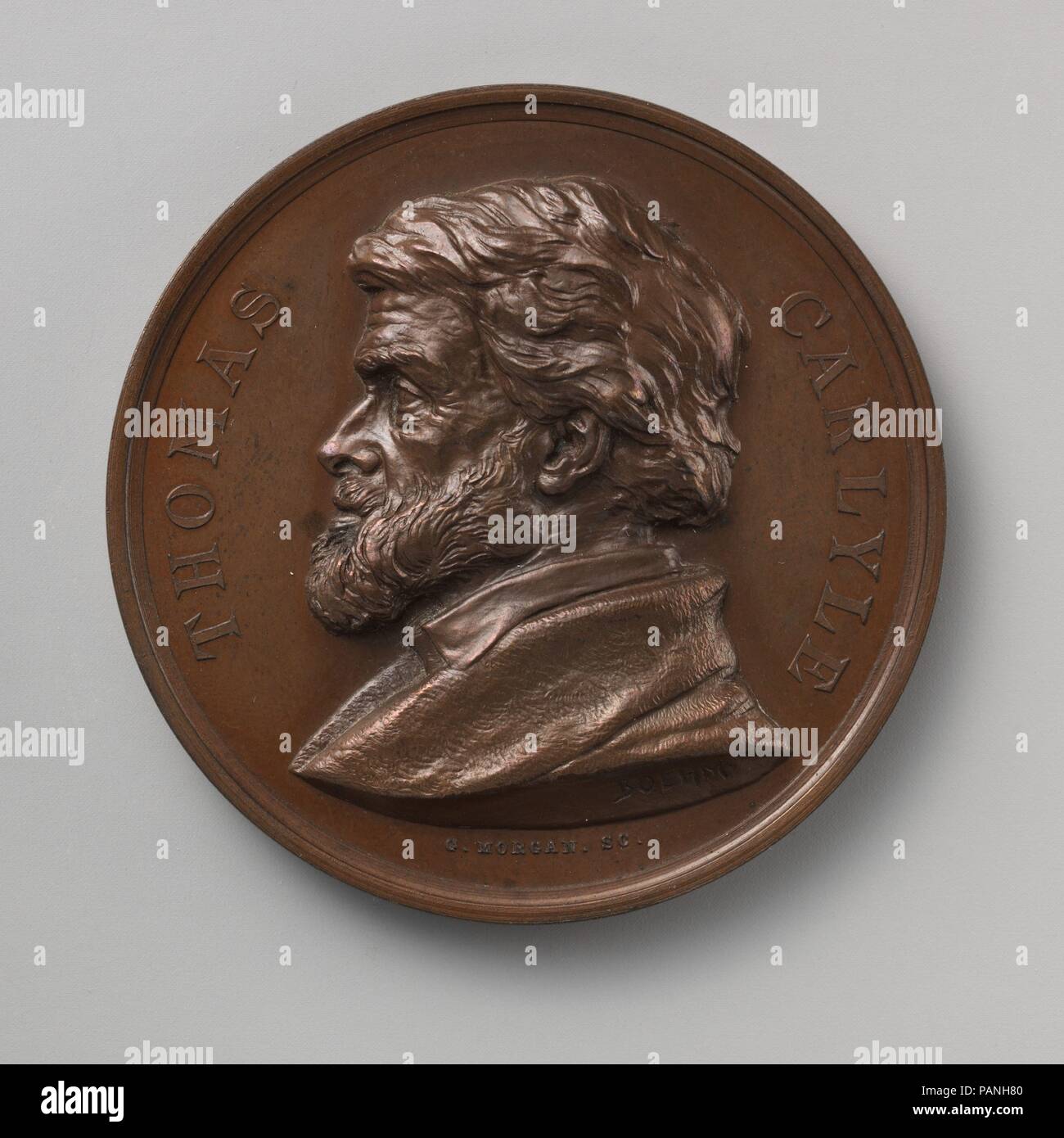 In onore di Thomas Carlyle's ottantesimo compleanno, 1875. Artista: medaglia: Joseph Edgar Boehm (britannico nato (Austria), Vienna 1834-1890 Londra); medaglia: George T. Morgan (British, Birmingham 1845-1925 Philadelphia, Pennsylvania). Cultura: British. Dimensioni: diametro: 2 1/4 in. (5.7 cm). Data: 1875. Museo: Metropolitan Museum of Art di New York, Stati Uniti d'America. Foto Stock