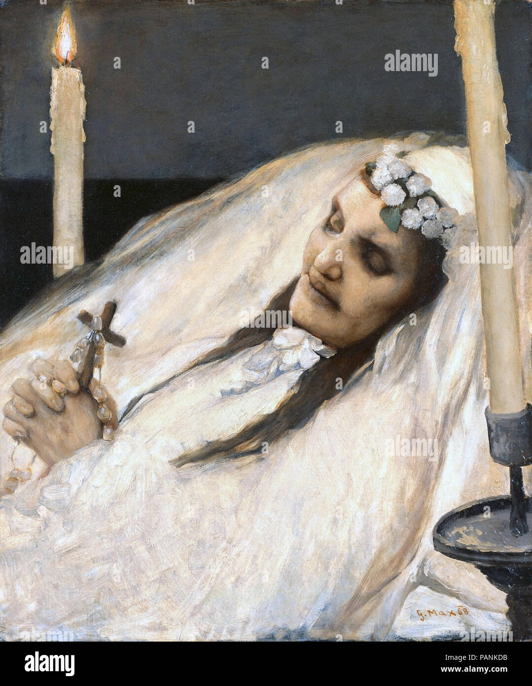 Max Gabriel Cornelis Ritter von - Santa Teresa sul suo letto di morte Foto Stock