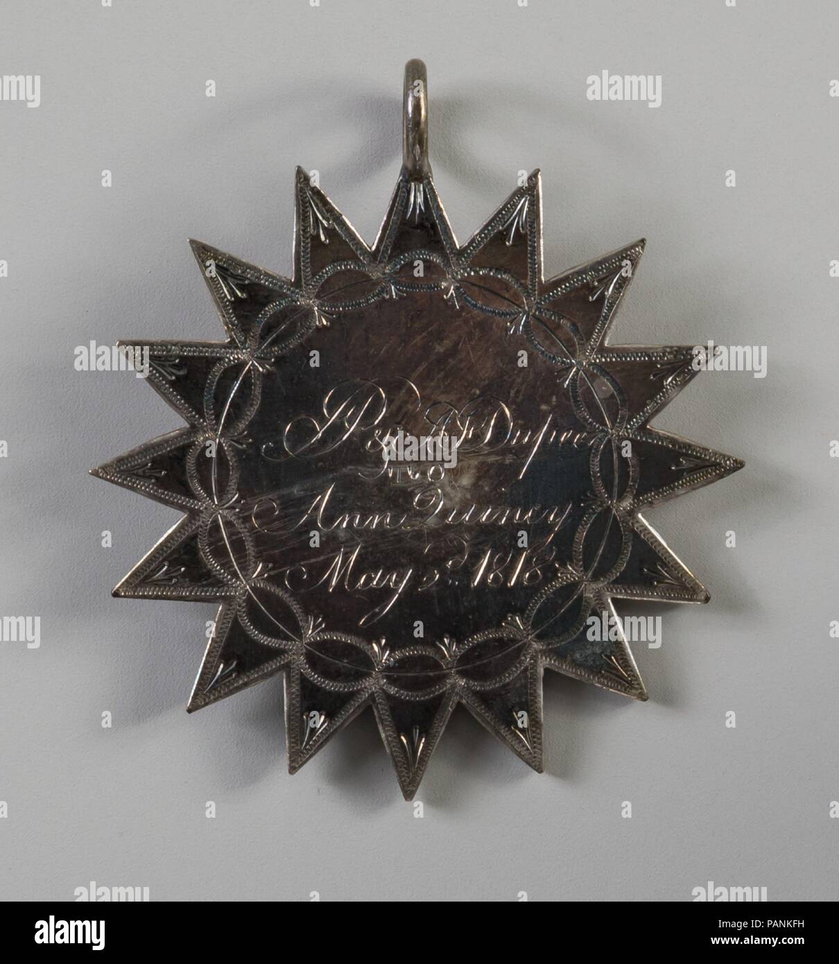 Medaglia. Cultura: American. Dimensioni: 2 x 2 1/4 in. (5,1 x 5,7 cm). Data: 1818. Museo: Metropolitan Museum of Art di New York, Stati Uniti d'America. Foto Stock