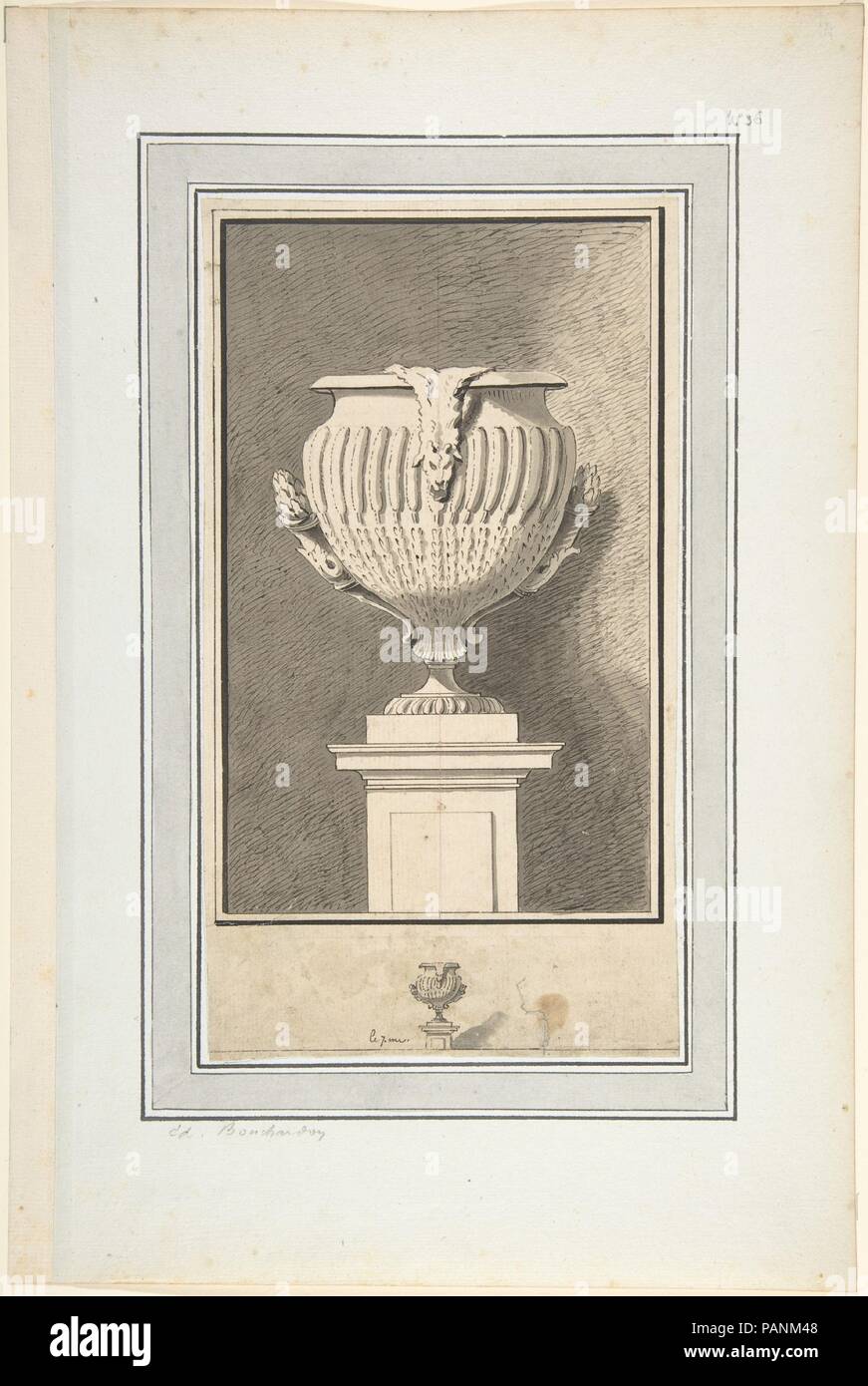 Studio per la piastra 7 di Bouchardon's 'Seconda livre de vasi". Artista: Cerchio di Edme Bouchardon (francese, Chaumont 1698-1762 Paris). Dimensioni: 9 1/2 x 5 3/16 in. (24,1 x 13,2 cm). Data: XVIII secolo. Museo: Metropolitan Museum of Art di New York, Stati Uniti d'America. Foto Stock