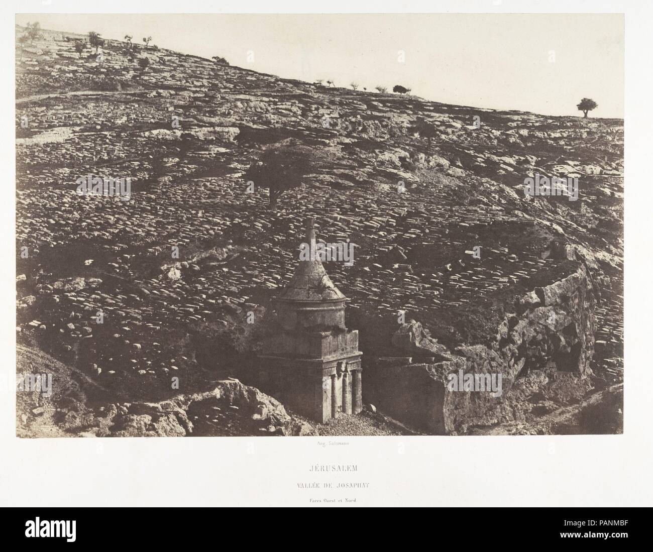 Jérusalem, Vallée de Josaphat, facce Ouest et Nord, 1. Artista: Auguste Salzmann (Francese, 1824-1872). Dimensioni: Immagine: 22,8 x 32,8 cm (9 x 12 15/16 in.). Montaggio: 44,5 x 60,4 cm (17 1/2 x 23 3/4 in.). Stampante: Imprimerie photographique de Blanquart-Évrard, à Lille (francese, attivo 1851-55). Data: 1854. Museo: Metropolitan Museum of Art di New York, Stati Uniti d'America. Foto Stock