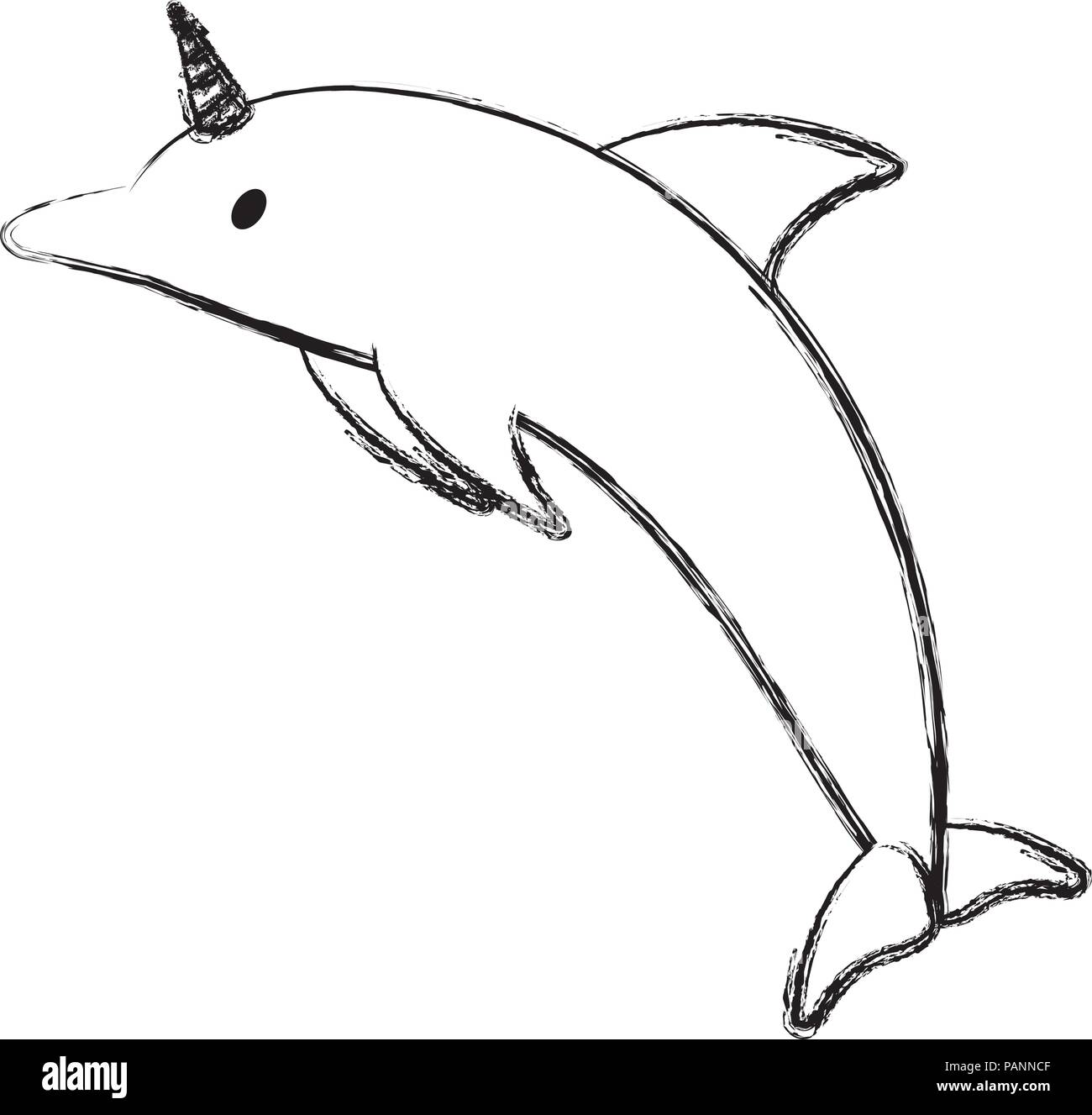 Bellezza grunge dolphin marine animale della fauna selvatica Illustrazione Vettoriale