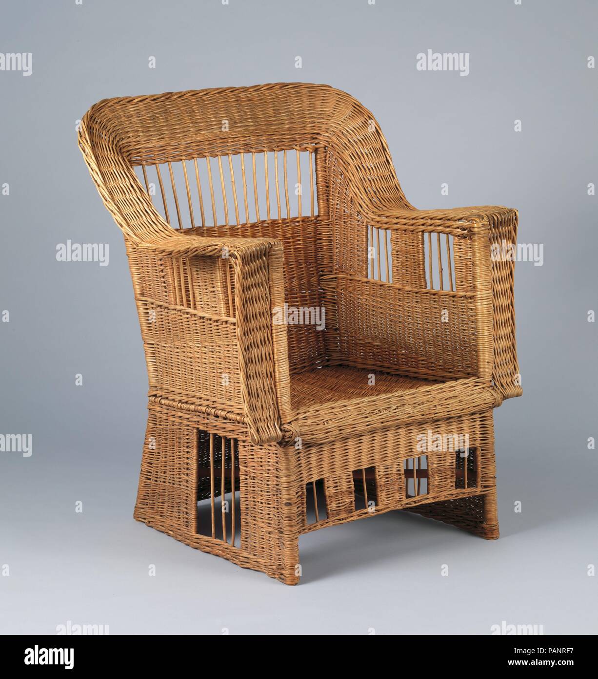 Poltrona. Cultura: American. Dimensioni: 40 x 33 x 26 1/4 in. (101,6 x 83,8 x 66,7 cm). Autore: Gustav Stickley (American, Osceola, Wisconsin 1858-1942 Syracuse, New York). Data: ca.1907-13. Museo: Metropolitan Museum of Art di New York, Stati Uniti d'America. Foto Stock