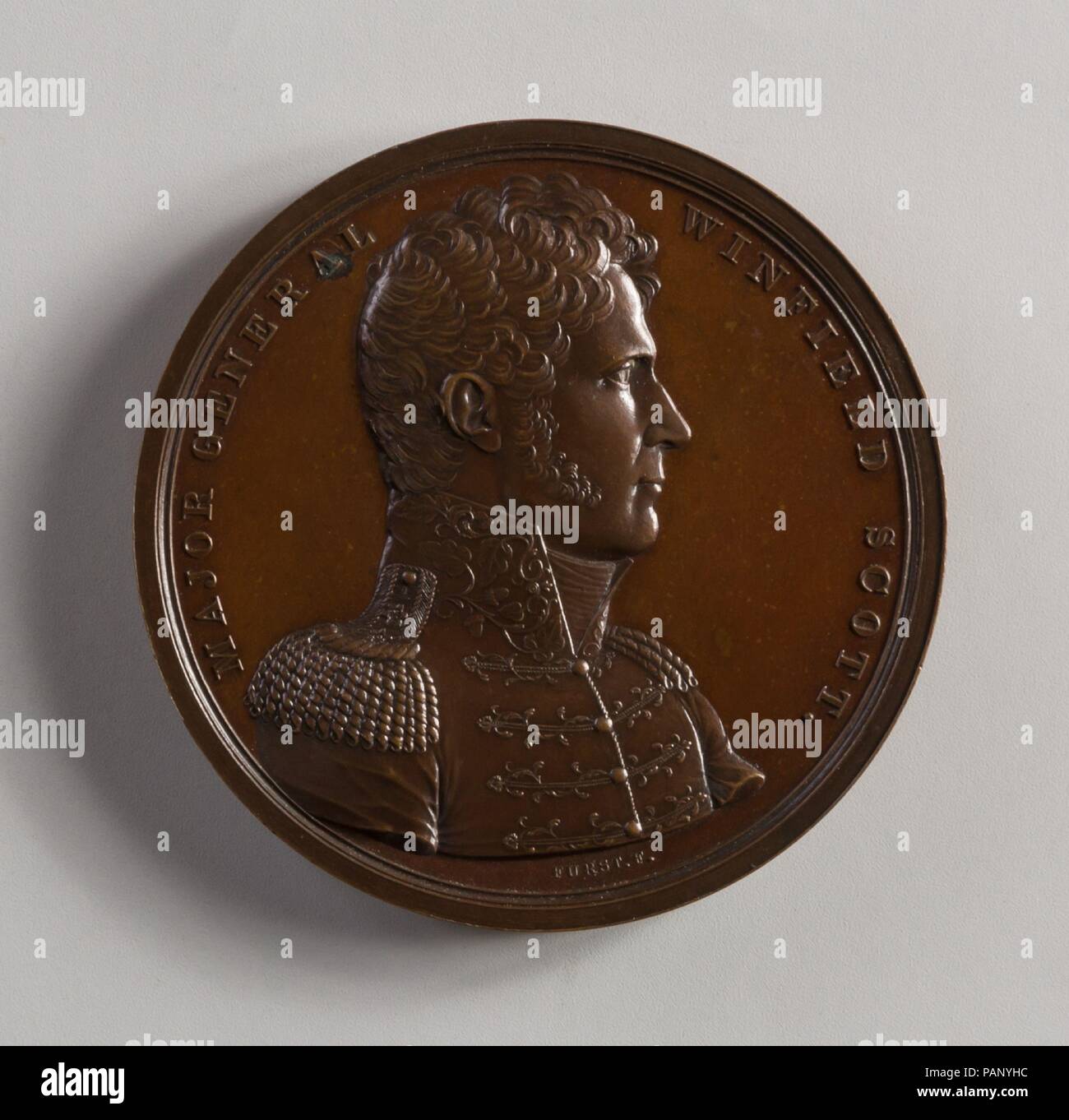 Medaglia di maggiore generale Winfield Scott. Cultura: American. Dimensioni: diam. 2 1/2 in. (6.4 cm). Maker: Moritz Fürst (nato 1782, attivo degli Stati Uniti, 1807-ca. 1840). Data: 1818. Museo: Metropolitan Museum of Art di New York, Stati Uniti d'America. Foto Stock