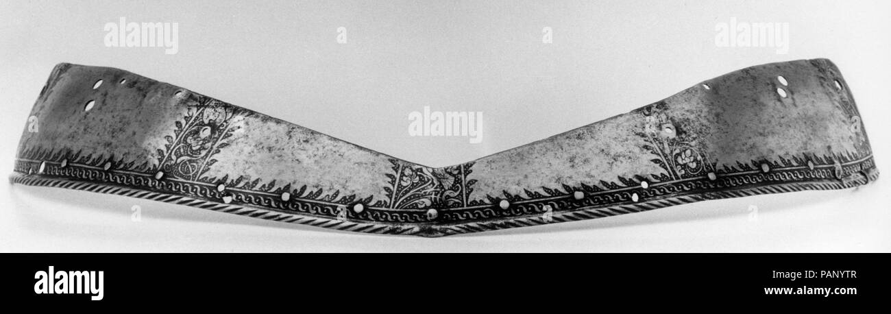 Vita zoppo. Armorer: attribuito a Wolfgang Grosschedel (tedesco, Landshut, active ca. 1517-62); attribuito a Franz Grosschedel (tedesco, Landshut, registrati 1555-79). Cultura: tedesco, Landshut. Dimensioni: H. 2 1/2 in. (6,4 cm); W. 13 a. (33 cm); Wt. 3 oz. (85 g). Data: ca. 1555-60. Museo: Metropolitan Museum of Art di New York, Stati Uniti d'America. Foto Stock