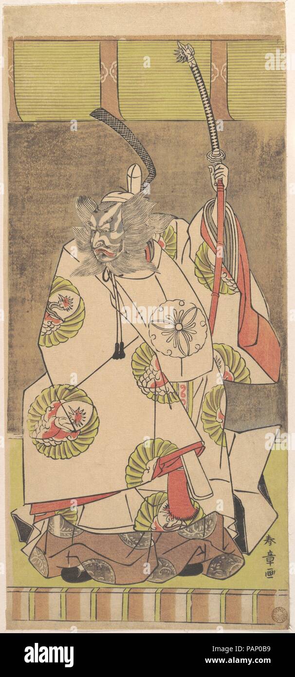 Attore Kabuki Ichikawa Danjuro IV. Artista: Katsukawa Shunsho (giapponese, 1726-1792). Cultura: il Giappone. Dimensioni: 12 31/32 x 5 13/16 in. (33,0 x 14,8 cm). Data: dodicesimo mese, 1771. Museo: Metropolitan Museum of Art di New York, Stati Uniti d'America. Foto Stock