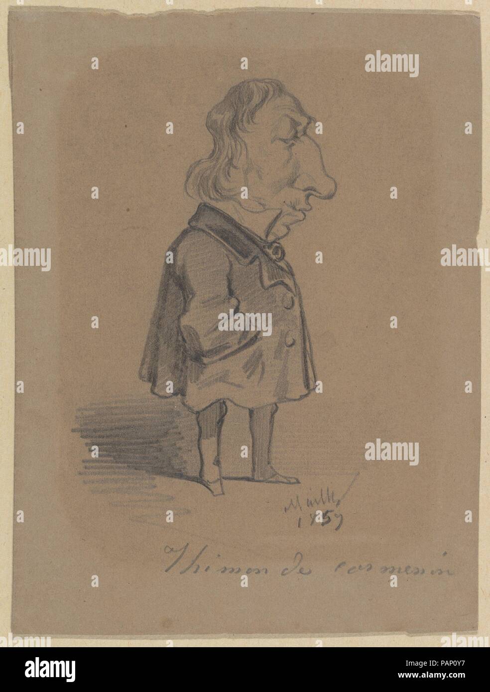 La caricatura di Louis Marie de La Haye, Vicomte de Cormenin (alias Timon). Artista: Hippolyte Mailly (Francese, 1829-1863); dopo Nadar (francese, Parigi Parigi 1820-1910). Dimensioni: foglio: 7 1/16 x 5 3/8 in. (17,9 x 13,7 cm). Data: 1859. Museo: Metropolitan Museum of Art di New York, Stati Uniti d'America. Foto Stock