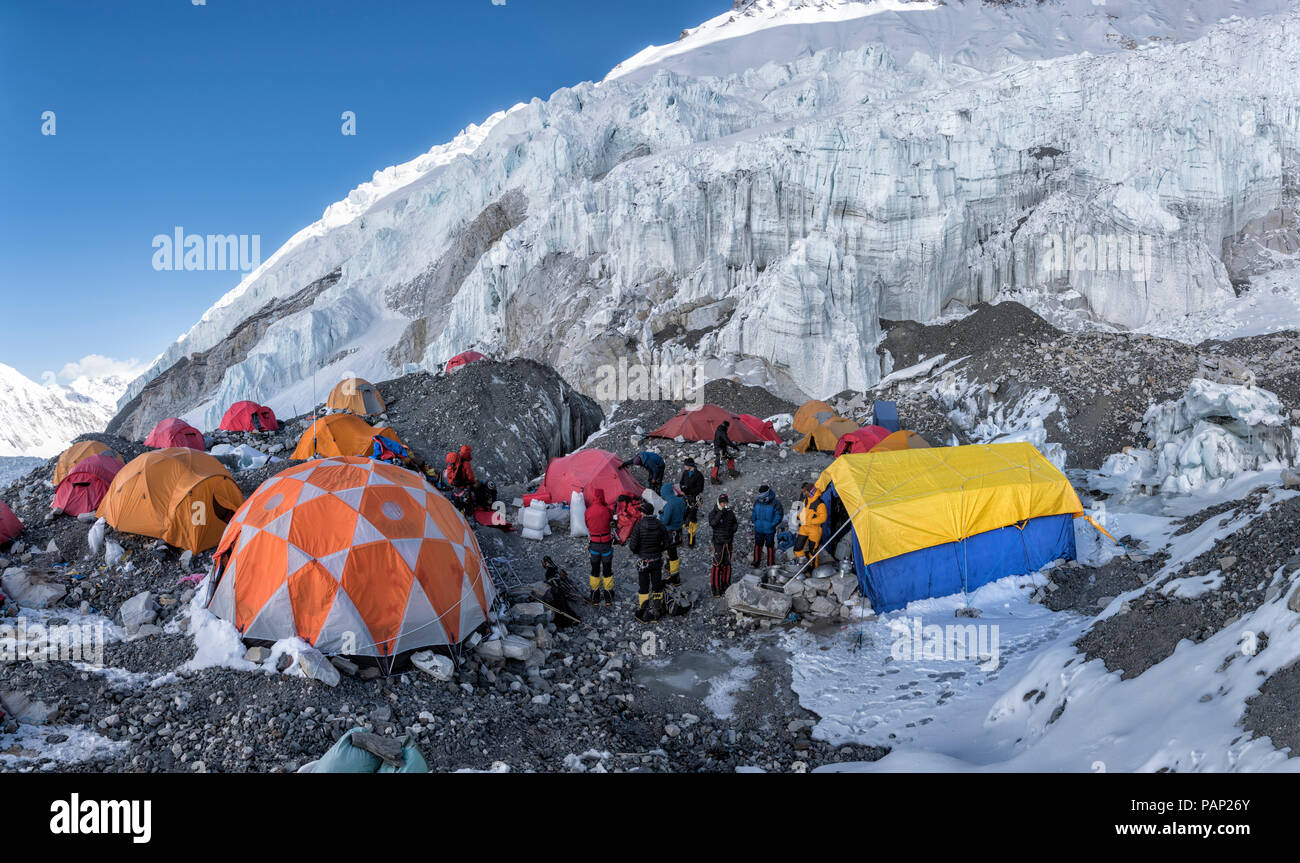 Il Nepal, Solo Khumbu, Everest, Sagamartha National Park, Western Cwm, Camp 2 Foto Stock
