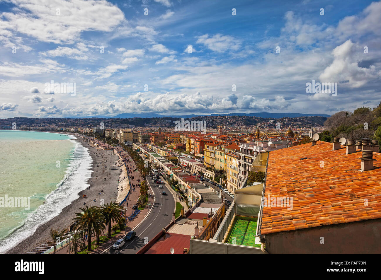 Francia, Provence-Alpes-Côte d'Azur, Nizza Promenade des Anglais Foto Stock