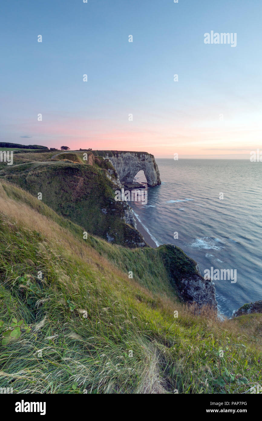 Francia, Normandia, Etretat, scogliere Foto Stock