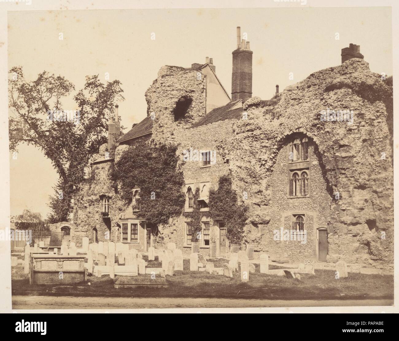 Resti della chiesa abbaziale, Bury St Edmunds. Artista: George Downes (britannico). Stampante: Sig.ra Downes. Data: 1857. Museo: Metropolitan Museum of Art di New York, Stati Uniti d'America. Foto Stock