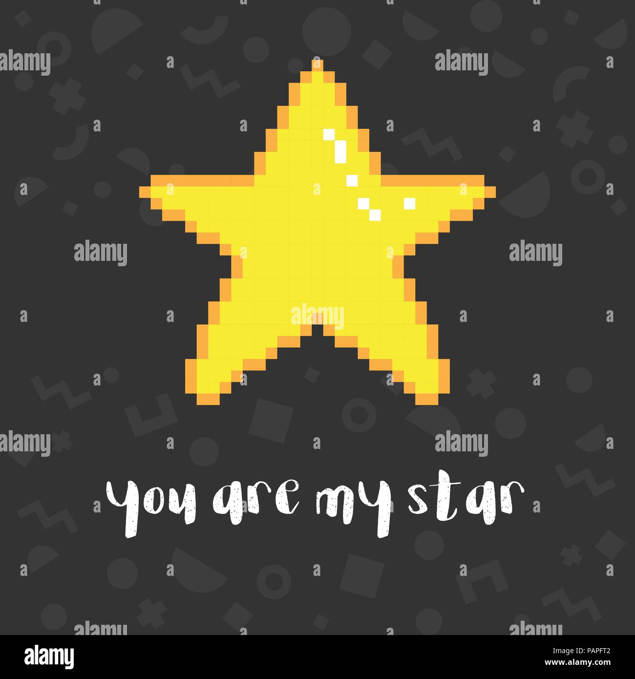 Vector pixel art star Illustrazione Vettoriale
