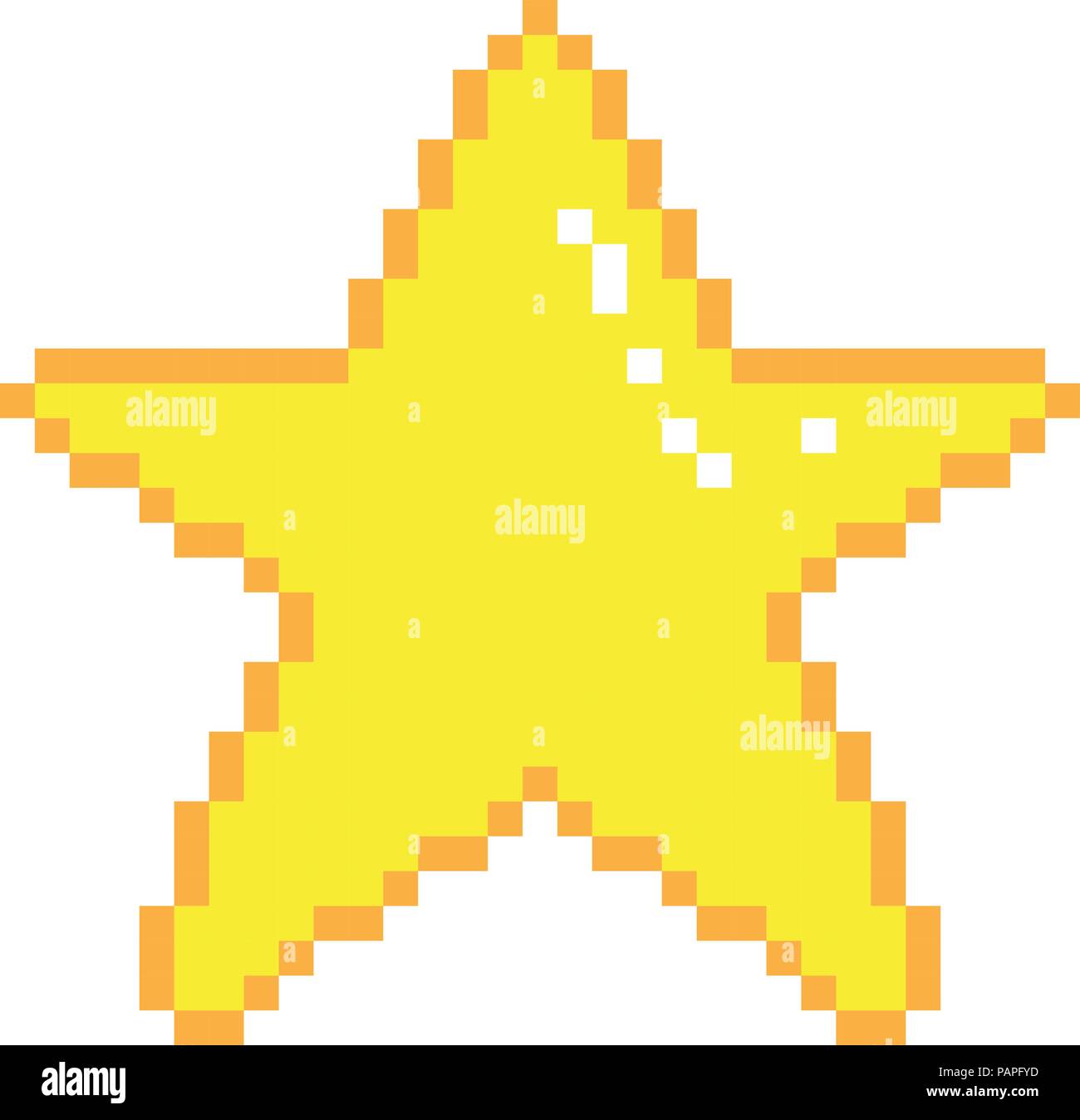 Vector pixel art star Illustrazione Vettoriale
