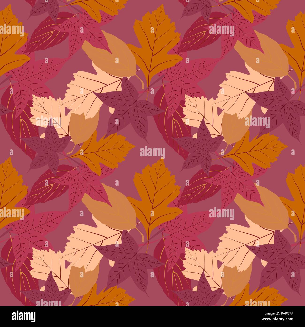 Abstract sfondo senza giunture di foglie di autunno Illustrazione Vettoriale