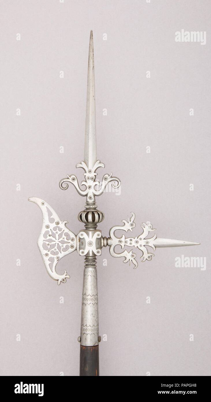 Alabarda. Cultura: eventualmente fiammingo. Dimensioni: L. 91 1/8 in. (231,5 cm); L. di testa 15 3/8 in. (39,1 cm); W. 8 1/8 in. (21,6 cm); Wt. 2 lbs. 15 oz. (1330 g). Data: del xvii secolo. Museo: Metropolitan Museum of Art di New York, Stati Uniti d'America. Foto Stock