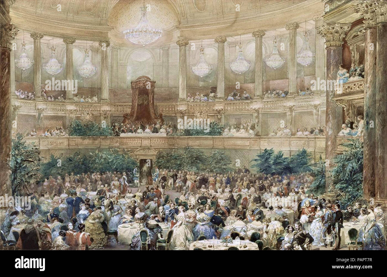 Lami Eugene Louis - La visita De La Reine Victoria En France 1855 Foto Stock