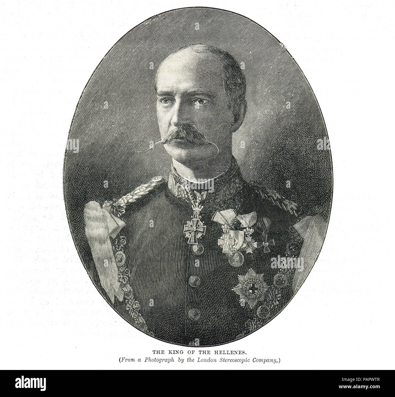 Giorgio I di Grecia, re degli Elleni, nato il principe William di Schleswig-Holstein-Sonderburg-Glücksburg, re di Grecia dal 1863 fino al suo assassinio nel 1913 Foto Stock