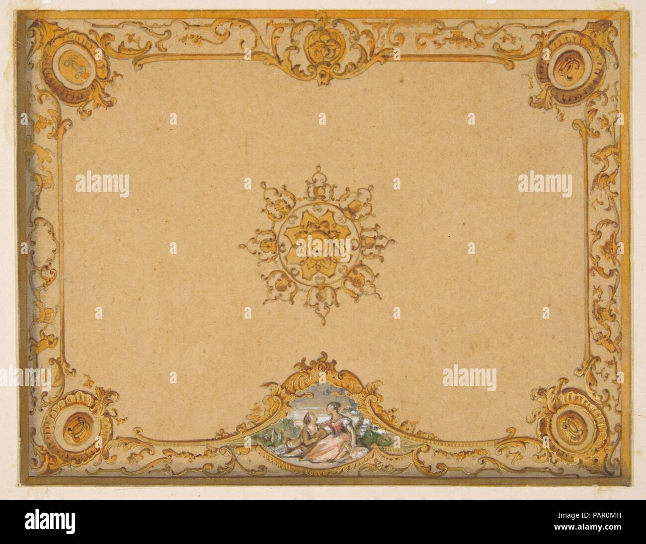 Design per un soffitto con decorazione pittorica. Artista: Jules-Edmond-Charles Lachaise (francese, morto 1897); Eugène-Pierre Gourdet (francese nato a Parigi, 1820-1889). Data: 1830-97. Museo: Metropolitan Museum of Art di New York, Stati Uniti d'America. Foto Stock