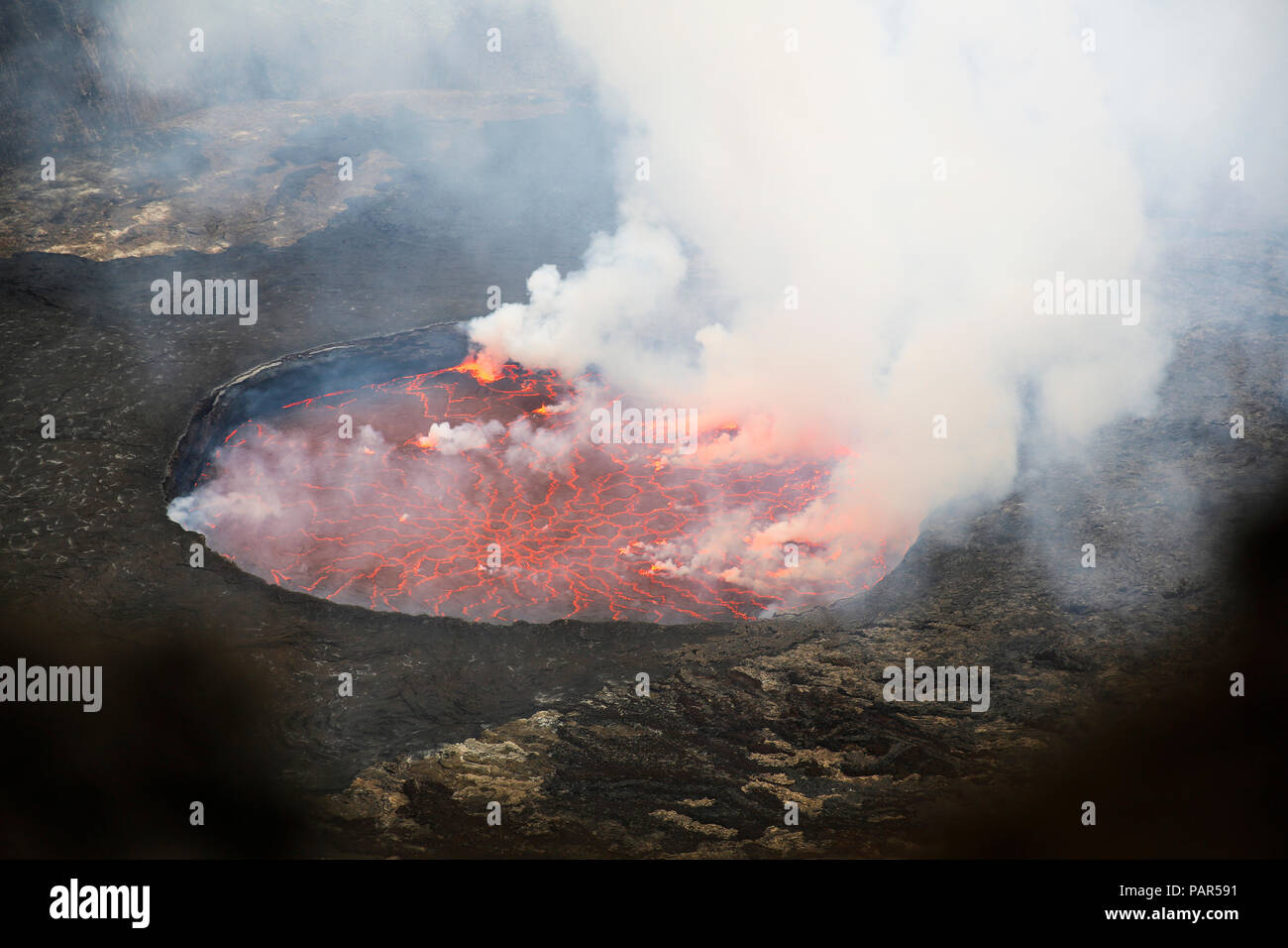 Africa, Repubblica Democratica del Congo, il Parco nazionale di Virunga, vulcano Nyiragongo Foto Stock