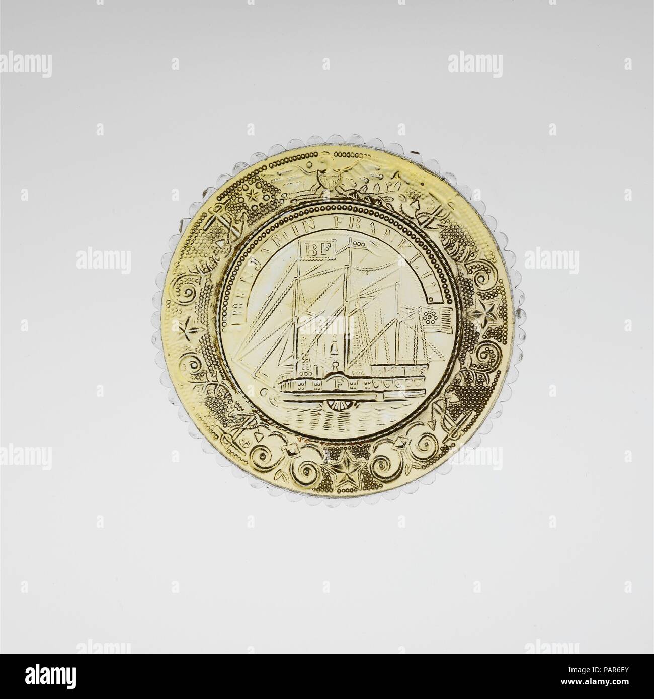 Cup Plate. Cultura: American. Dimensioni: le dimensioni non disponibile. Maker: Probabilmente Boston & Sandwich Glass Company (American, 1825-1888, Sandwich, Massachusetts). Data: ca. 1829-40. Museo: Metropolitan Museum of Art di New York, Stati Uniti d'America. Foto Stock