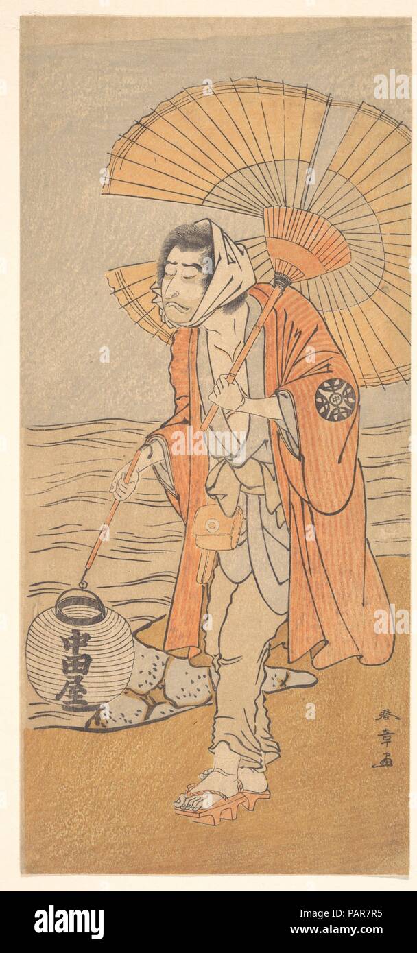 L'attore Nakamura Nakazo I. Artista: Katsukawa Shunsho (giapponese, 1726-1792). Cultura: il Giappone. Dimensioni: 12 3/8 x 5 5/8 in. (31,4 x 14,3 cm). Data: ca. 1775. Museo: Metropolitan Museum of Art di New York, Stati Uniti d'America. Foto Stock