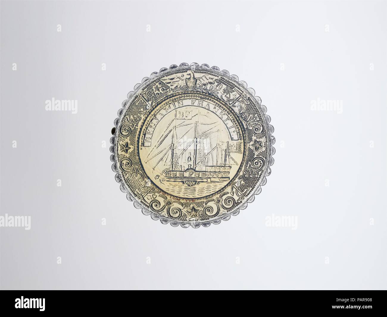 Cup Plate. Cultura: American. Dimensioni: le dimensioni non disponibile. Autore: Boston & Sandwich Glass Company (American, 1825-1888, Sandwich, Massachusetts). Data: 1829-40. Museo: Metropolitan Museum of Art di New York, Stati Uniti d'America. Foto Stock