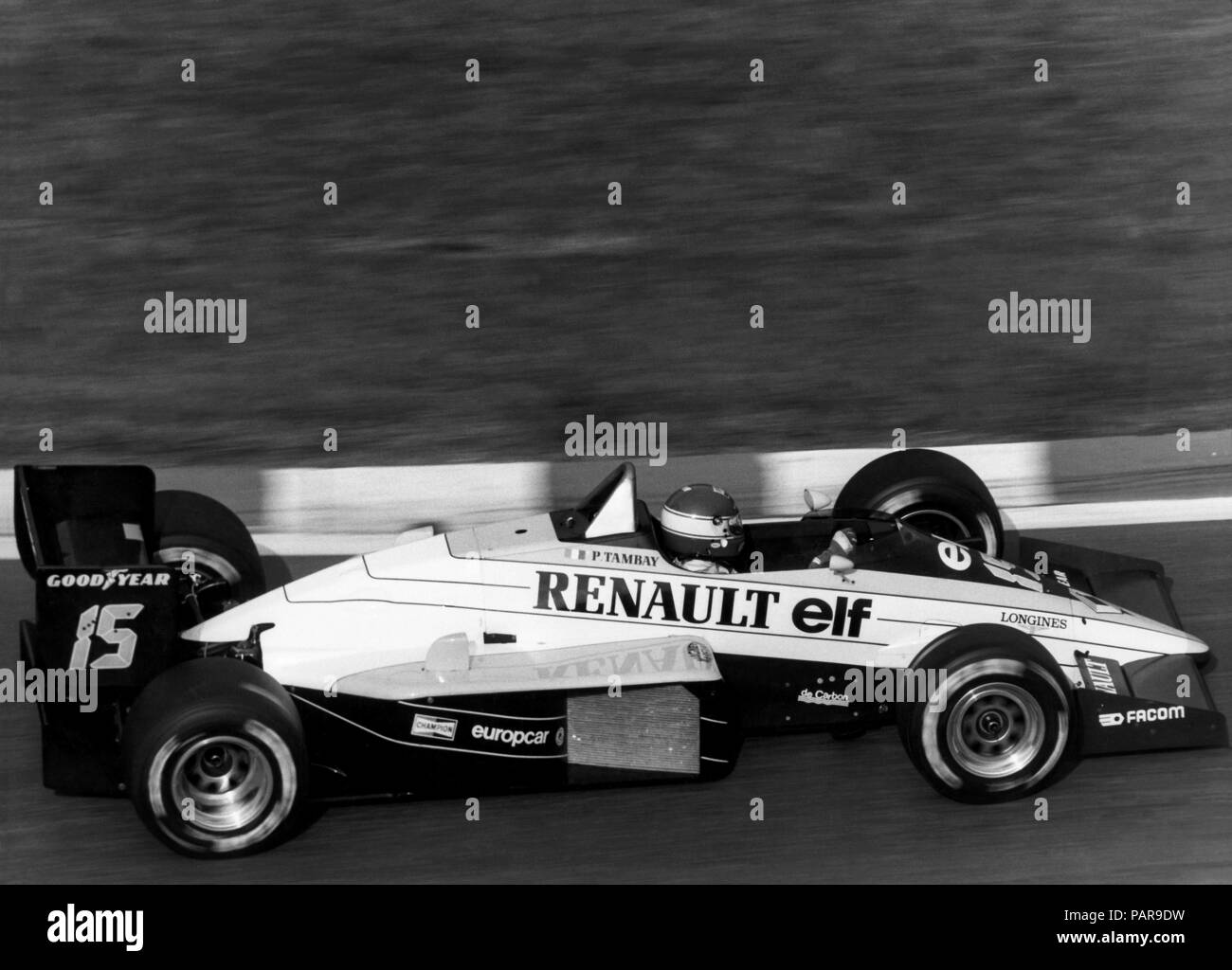 F1, 1985,Patrick Tambay, Renault, Belgio GP, Spa 1985 Foto Stock