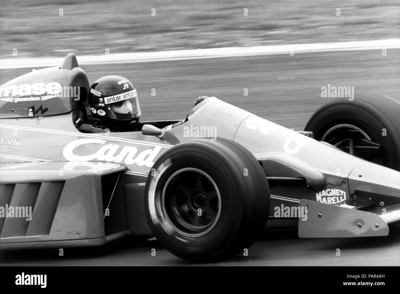 F1, JS25,Jacques Laffite ,Germania GP, Nürburgring, 1985 Foto Stock