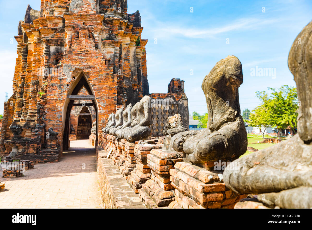 Thailandia, Ayutthaya, rovine di Wat Chaiwatthanaram Tempio della città storica di Ayutthaya Foto Stock