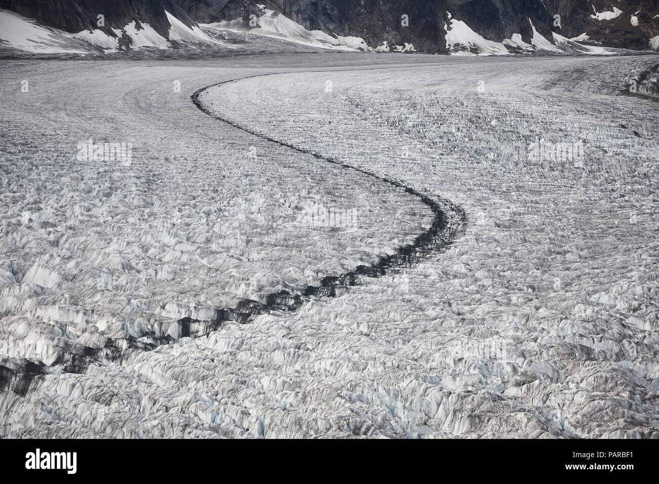 Stati Uniti d'America, Alaska Denali National Park, lingua del ghiacciaio Foto Stock