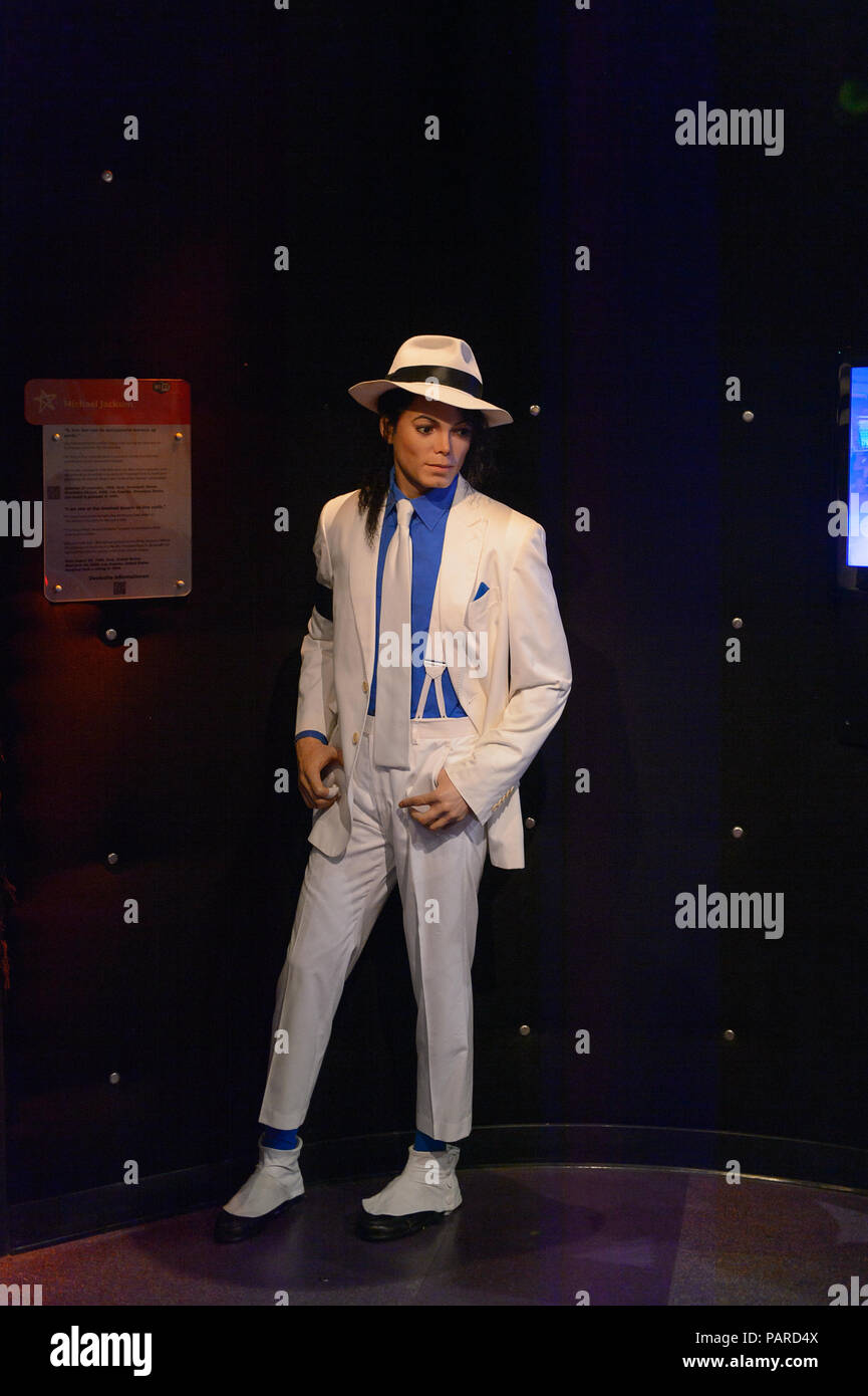 AMSTERDAM, PAESI BASSI - Ott 26, 2016: Michael Jackson, il museo delle cere di Madame Tussauds di Amsterdam. Uno dei più popolari attrazioni turistiche Foto Stock