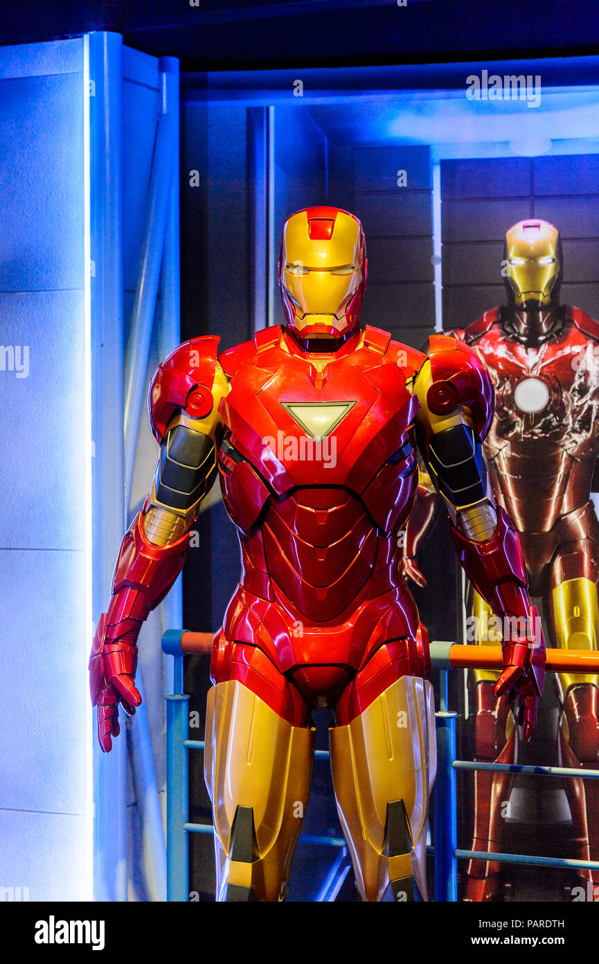 AMSTERDAM, PAESI BASSI - Ott 26, 2016: Tony Stark, il ferro uomo, Marvel sezione, il museo delle cere di Madame Tussauds di Amsterdam. Uno dei popolari touristic Foto Stock