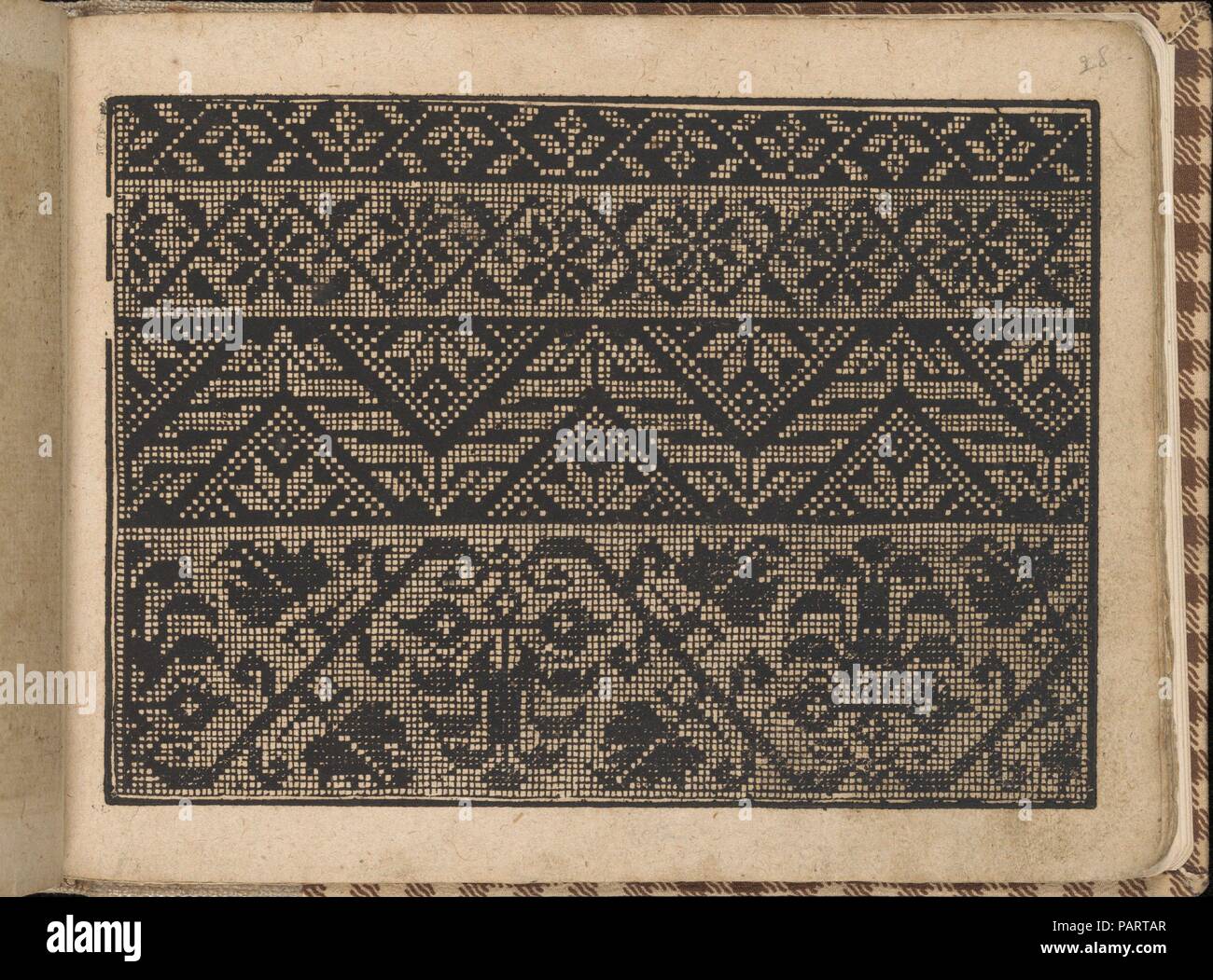 Nuovo Künstlichs Modelbuch (pagina 28 recto). Dimensioni: complessivo: 6 5/16 x 8 1/4 in. (16 x 21 cm). Editore: Bernhard Jobin (Swiss, Porrentruy (Jura) prima 1545-1593/1597 Strasburgo). Data: 1600. Pubblicato da Bernhard Jobin, Strassburg (?). Illustrati nella pagina del titolo, Poesia (2 pagine), e 45 pagine di disegni e modelli. Museo: Metropolitan Museum of Art di New York, Stati Uniti d'America. Foto Stock