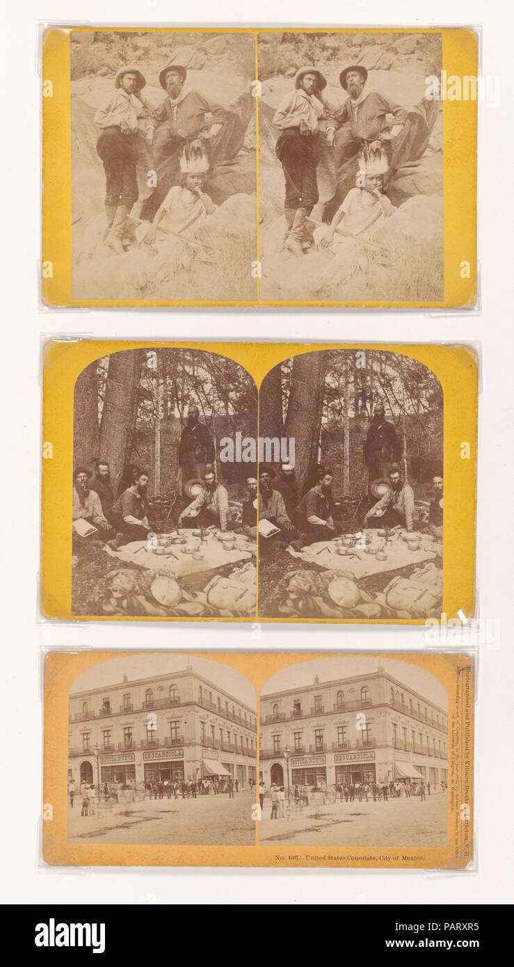 Tre Stereographs. Autore: Thomas Moran (American (nato in Inghilterra), Bolton, Lancashire 1837-1926 Santa Barbara, California). Dimensioni: Foglio (tre stereographs): 15 x 9 1/2 in. (38,1 x 24,1 cm) stereo foto n. 1067: 3 3/8 x 6 7/8 in. (8,6 x 17,5 cm) due foto stereo: 4 1/2 x 6 15/16 in. (11,4 x 17,6 cm). Data: 1873. Museo: Metropolitan Museum of Art di New York, Stati Uniti d'America. Foto Stock