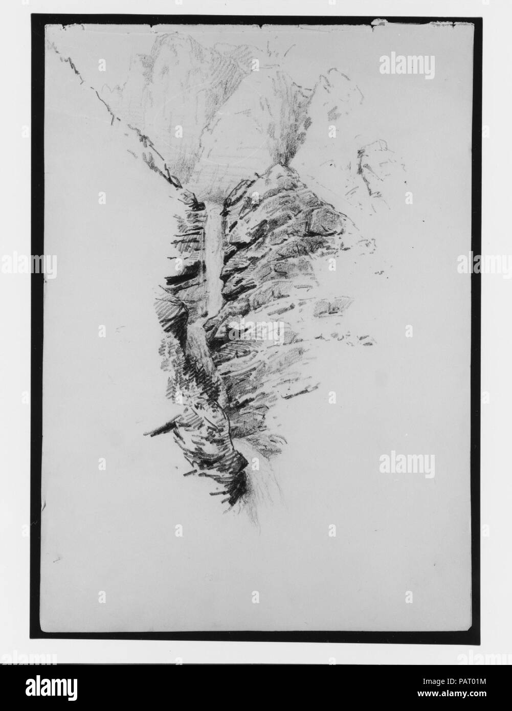 Cascata (da 'Splendide acquerelli di Montagna' Sketchbook). Artista: John Singer Sargent (American, Firenze 1856-1925 Londra). Dimensioni: 10 7/8 x 16 in. (27,6 x 40,6 cm). Data: 1870. Museo: Metropolitan Museum of Art di New York, Stati Uniti d'America. Foto Stock