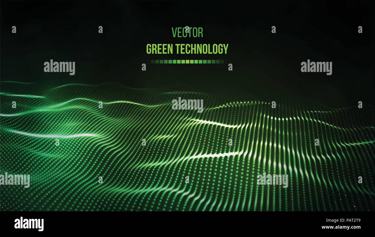 La tecnologia verde dello sfondo. Energia verde illustrazione vettoriale EPS10. La comunicazione del team concetto sfondo verde. Presentazione di vettore tech sfondo. Illustrazione Vettoriale